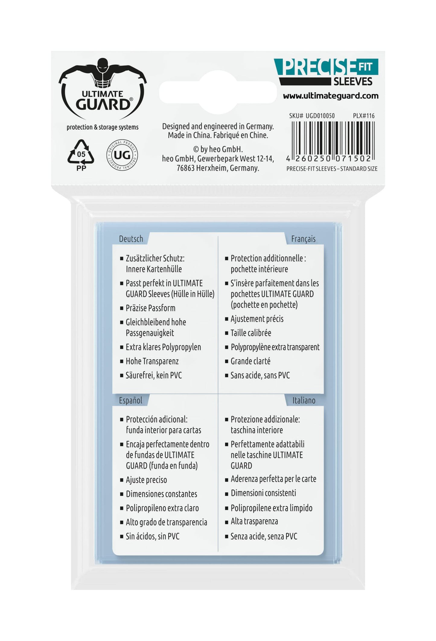 Ultimate Guard - Standard Size Sleeves - Precise-Fit Toploading (100)