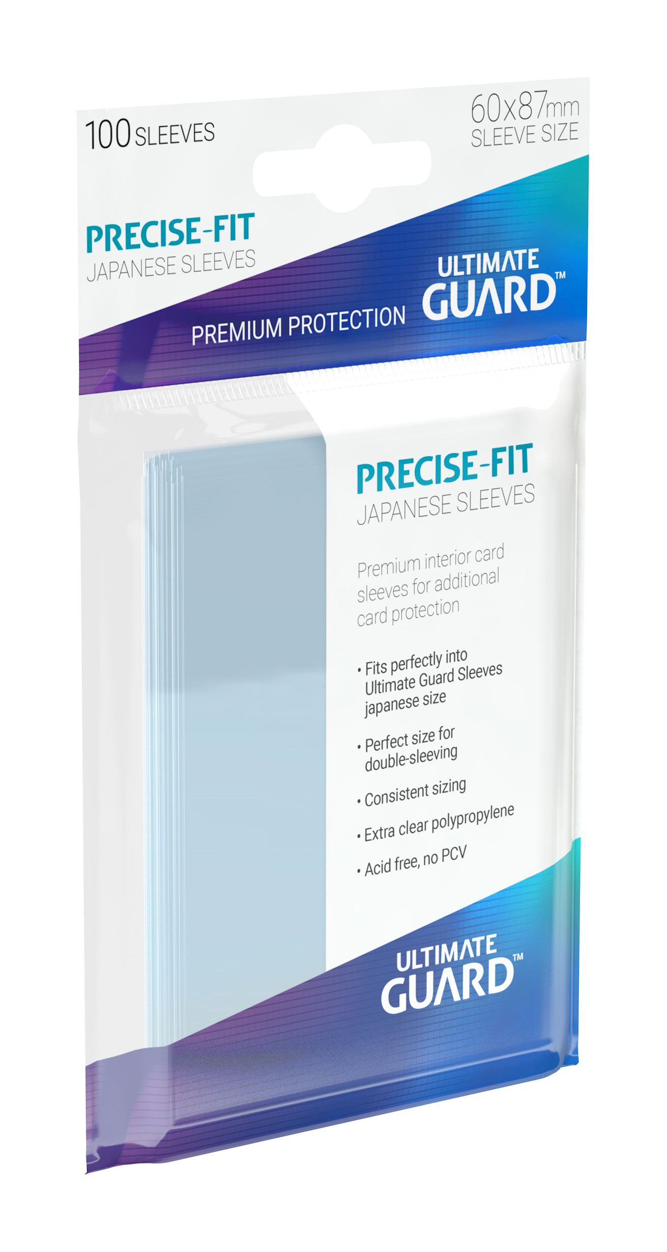 Ultimate Guard - Japanese Size Sleeves - Precise-Fit Sideloading [100]   RyuLand GmbH