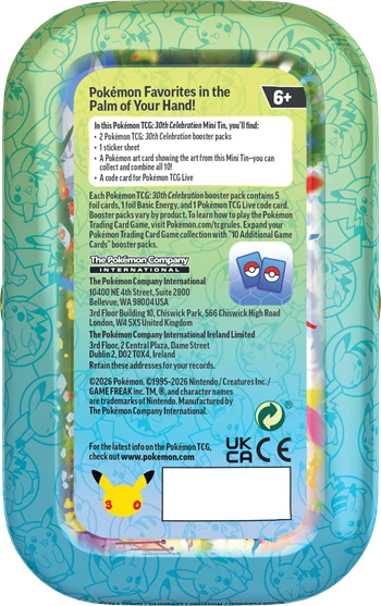 Pokémon - 30th - 30th Celebration - Mini Tin