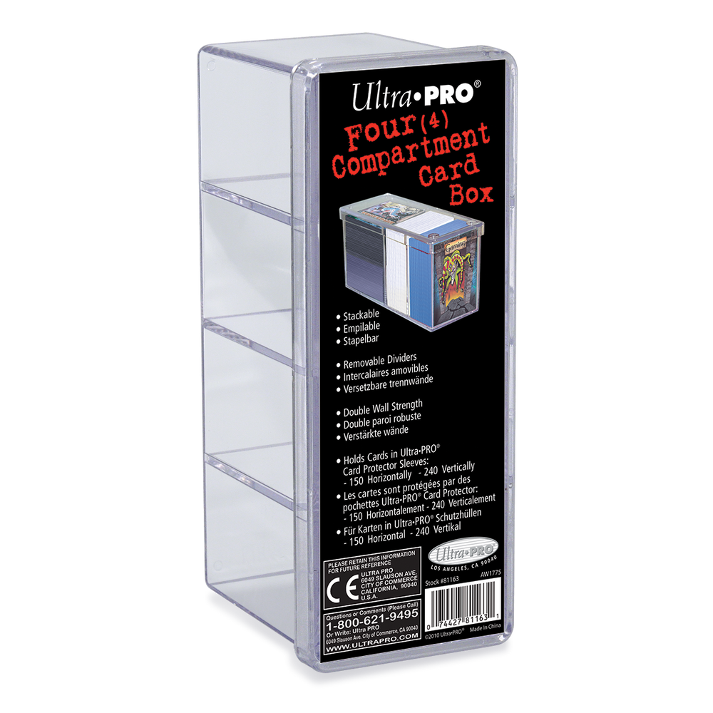 Ultra Pro - 4-Compartment Card Box - Clear