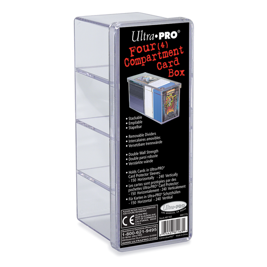 Ultra Pro - 4-Compartment Card Box - Clear