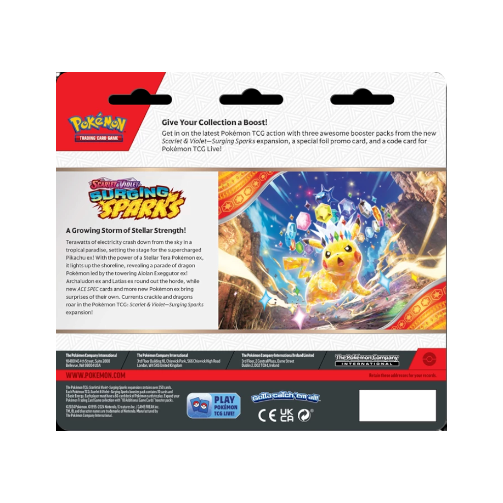 Pokémon - Surging Sparks - SV8 - 3-Pack Blister [EN]