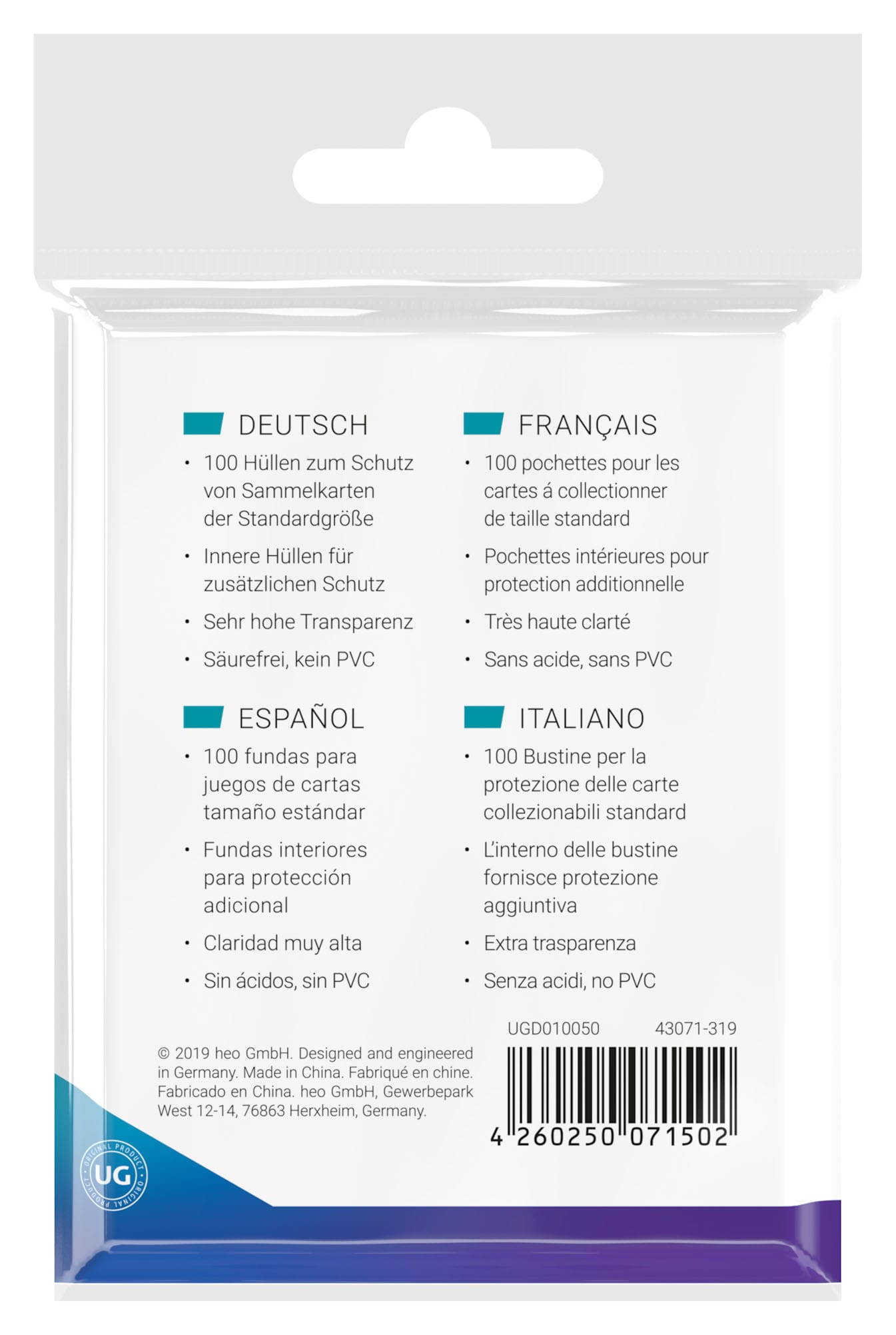 Ultimate Guard - Standard Size Sleeves - Precise-Fit Toploading [100]