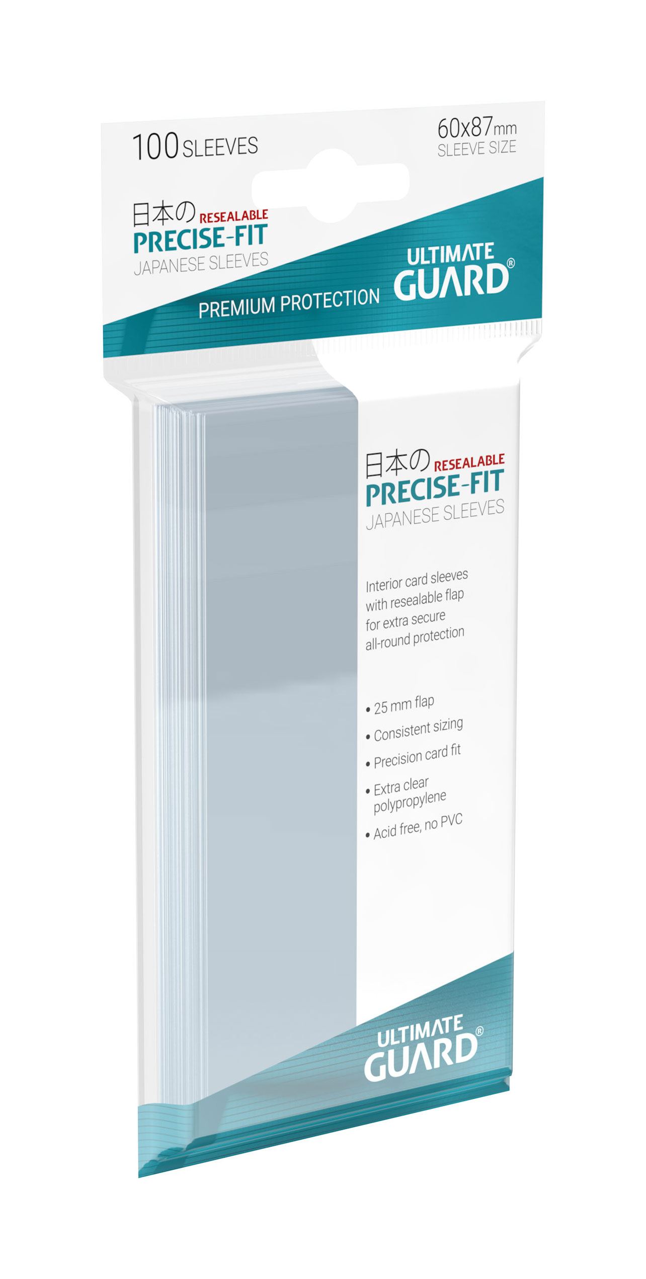 Ultimate Guard - Japanese Size Sleeves - Precise-Fit Toploading Resealable [100]