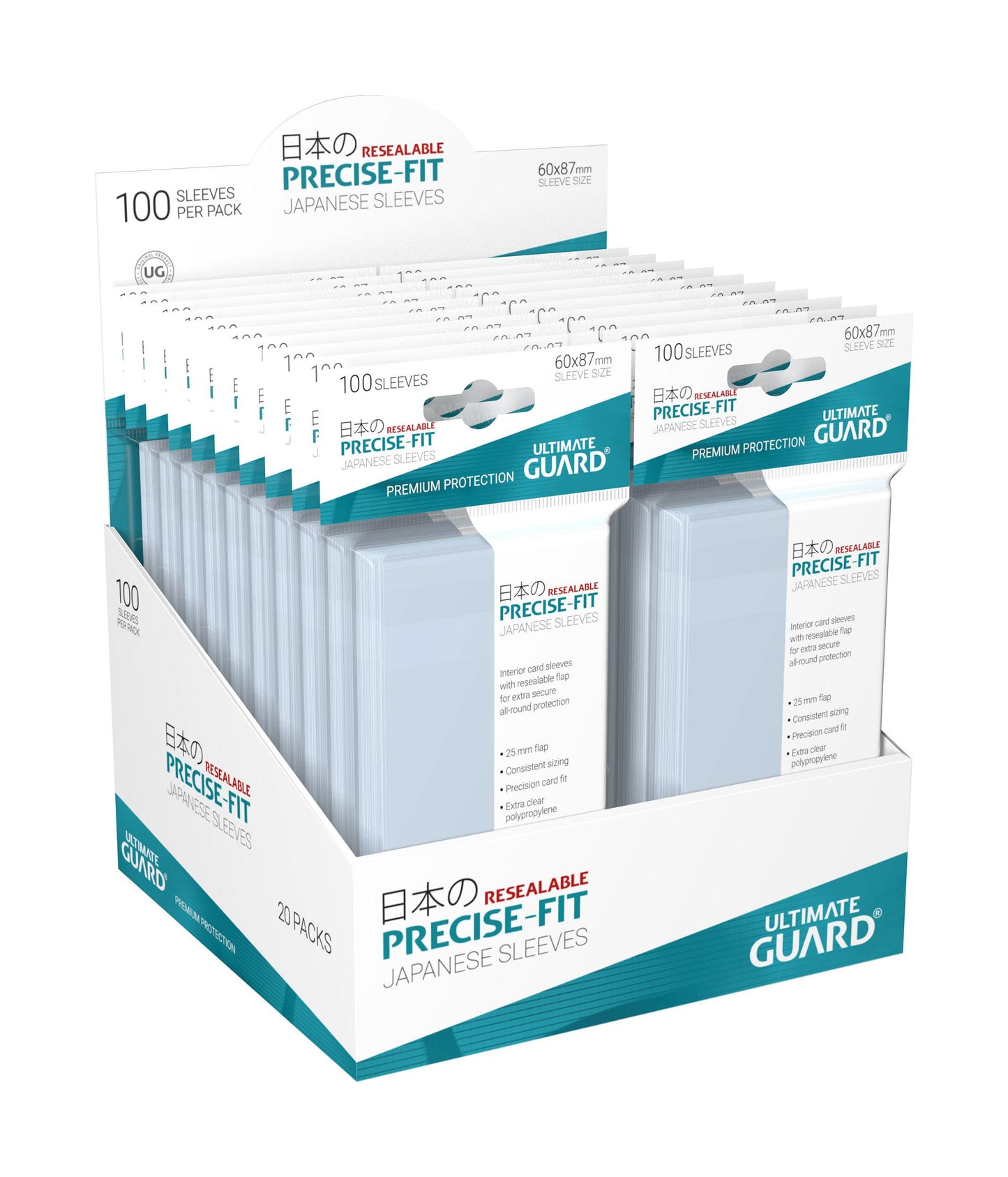 Ultimate Guard - Japanese Size Sleeves - Precise-Fit Toploading Resealable [100]