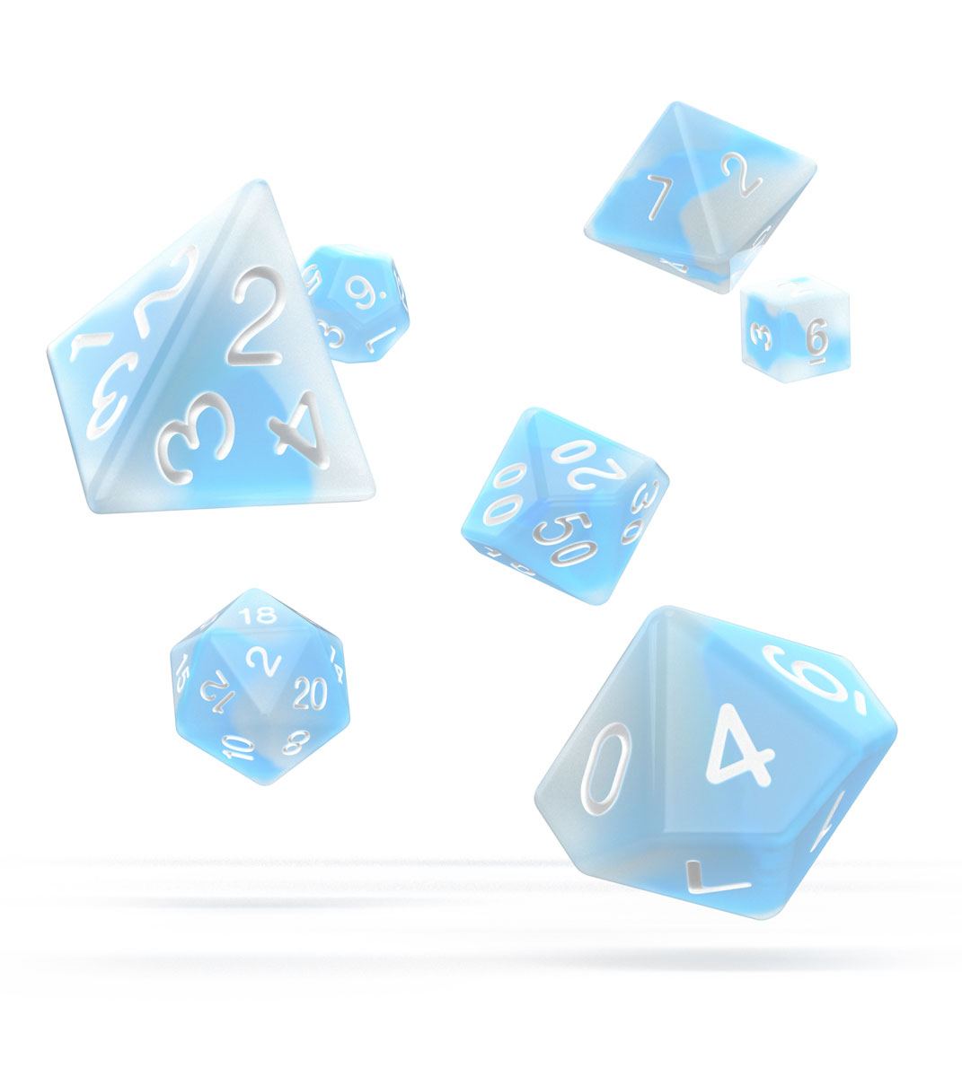 Oakie Doakie Dice - RPG Set Glow in the Dark - Arctic [7]