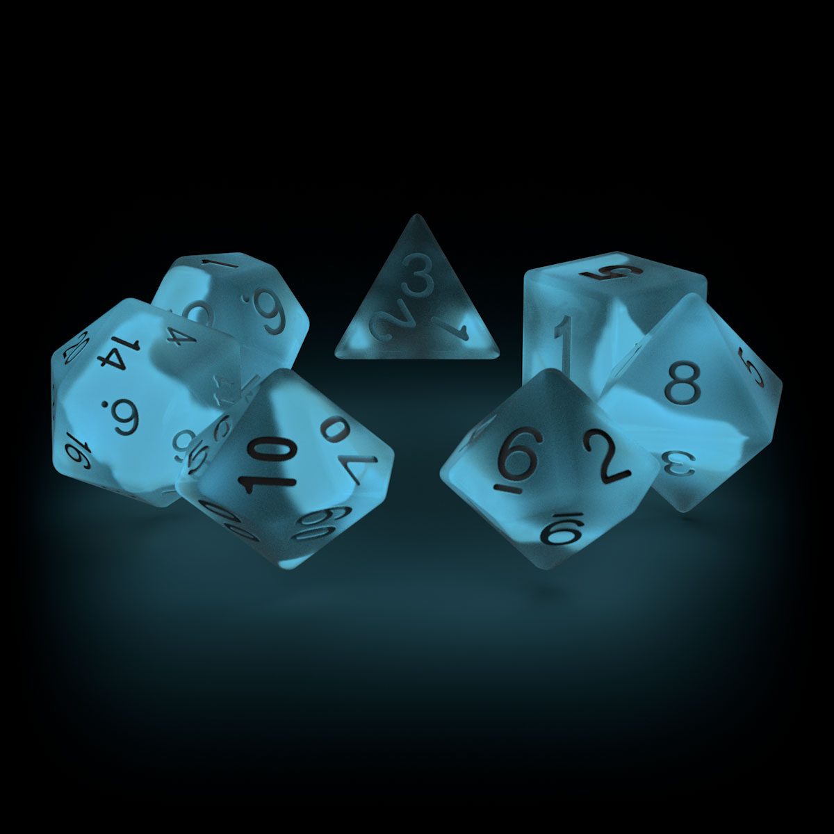 Oakie Doakie Dice - RPG Set Glow in the Dark - Arctic [7]